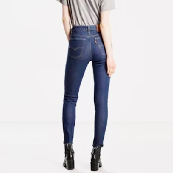 Levi’s 721 Women’s Vintage High Rise Skinny Jeans Size 30 Orange Tab Zip Ankle - Picture 2 of 12